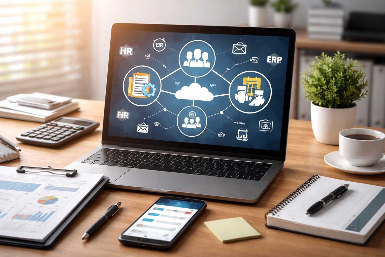 An abstract image representing HR and Payroll integration.