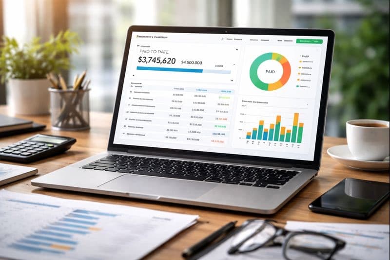 An abstract image representing payment tracking and financial visibility.